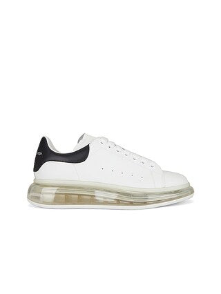 Men's Oversized Transparent Sole Sneaker in White/black