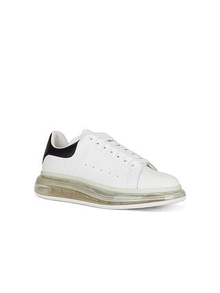 Men's Oversized Transparent Sole Sneaker in White/black