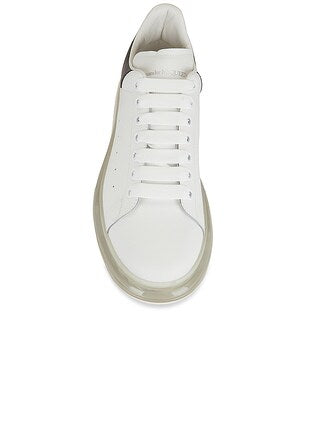 Men's Oversized Transparent Sole Sneaker in White/black