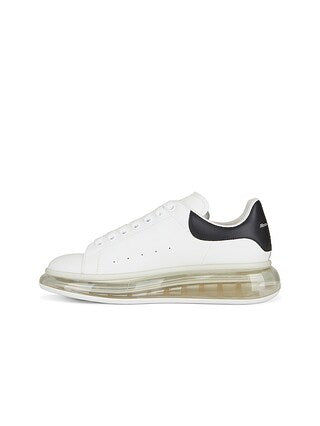 Men's Oversized Transparent Sole Sneaker in White/black